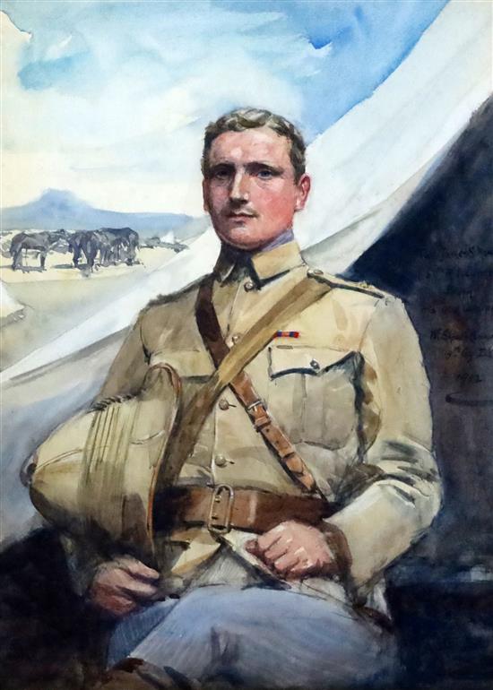 William Skeoch Cumming (1864-1929) Portrait of James S. Mowat, 5th Royal Irish Lancers, 14.5 x 11in.